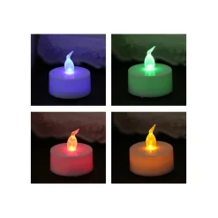 SET CANDELE CANDELINE A BATTERIA TEA LIGHT A LED MULTICOLORE RGB EFFETTO FIAMMA