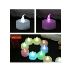 SET CANDELE CANDELINE A BATTERIA TEA LIGHT A LED MULTICOLORE RGB EFFETTO FIAMMA