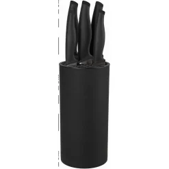 SET CEPPO 5 PEZZI COLTELLI COLTELLO NERO DESIGN ELEGANTE UTENSILI DA CUCINA