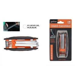 SET CHIAVE ESAGONALE 8 CHIAVI FAI DA TE FERRAMENTA LAVORO CHIAVINI PIEGHEVOLI