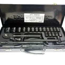 SET CHIAVI A BUSSOLA 24 PEZZI CON CRICCHETTO REVERSIBILE 1/2'' PROLUNGHE VALIGIA