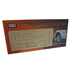 SET CHIAVI A BUSSOLA AD IMPATTO 27 PZ 1/2' INSERTI MISTI CHIAVE A L MIG-2045