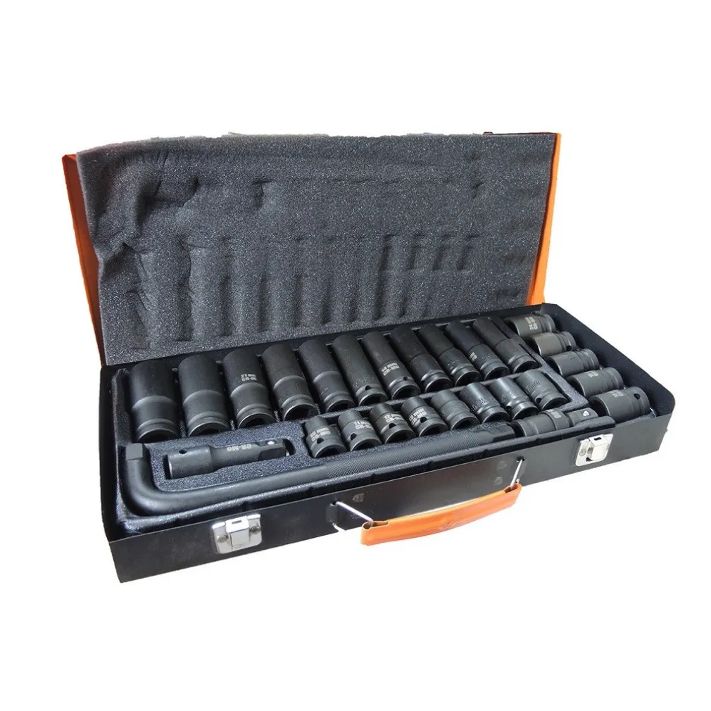 SET CHIAVI A BUSSOLA AD IMPATTO 27 PZ 1/2' INSERTI MISTI CHIAVE A L MIG-2045