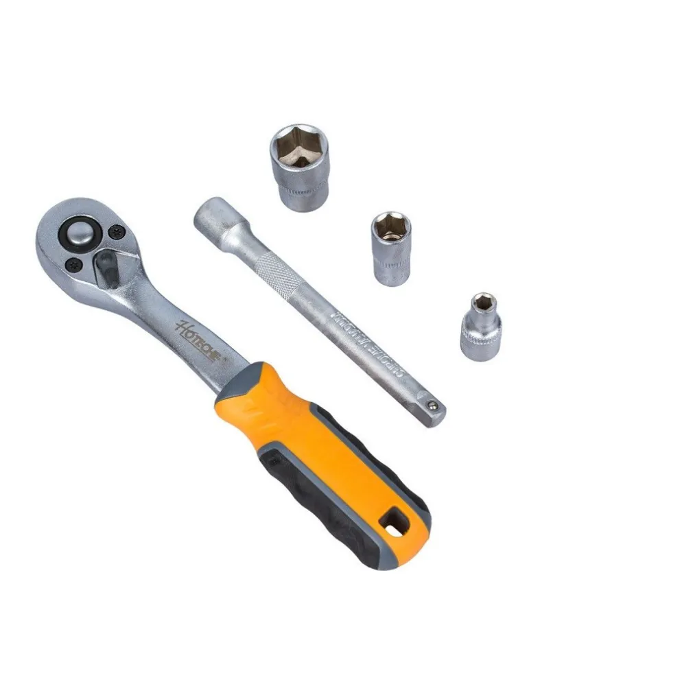 SET CHIAVI BUSSOLE ATTACCO 1/4" + CHIAVE A CRICHETTO REVERSIBILE + PROLUNGA 5''