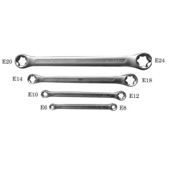 SET CHIAVI COMBINATE DOPPIA TESTA TORX FEMMINA 4PZ MISURE DA E6-E24 DRITTE 01004