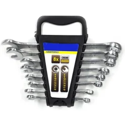 SET CHIAVI COMBINATE 8PZ FISSE E STELLA 8-19MM IN ACCIAIO CROMO VANADIO ASTUCCIO