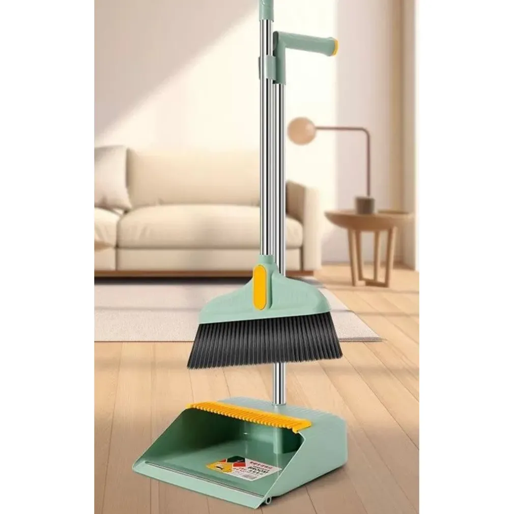 SET COMBINATO DI SCOPA + PALETTA CON DENTI 2 IN 1 CON MANICI IN ACCIAIO PER PULIZIA CASA