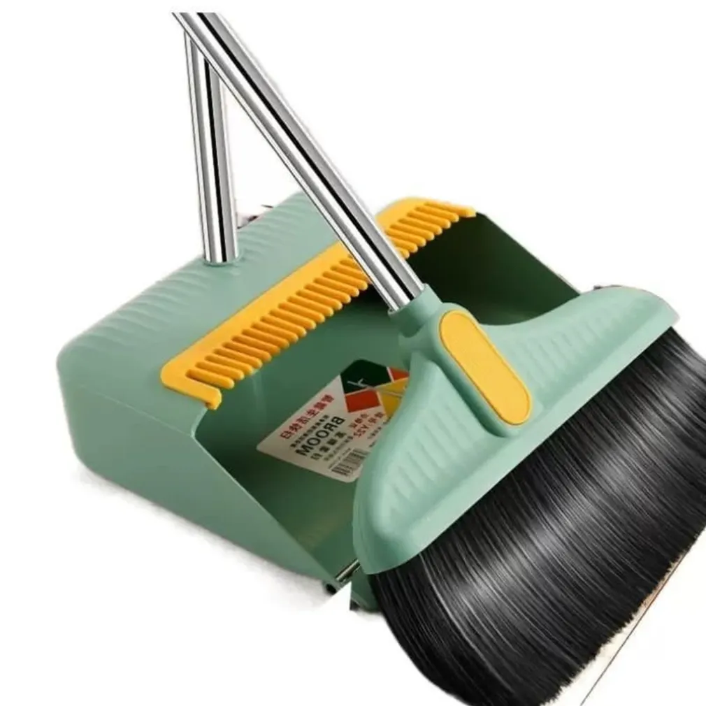 SET COMBINATO DI SCOPA + PALETTA CON DENTI 2 IN 1 CON MANICI IN ACCIAIO PER PULIZIA CASA