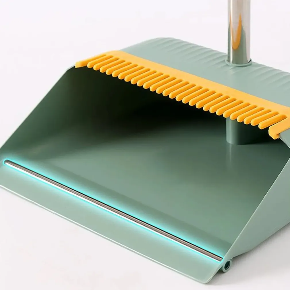 SET COMBINATO DI SCOPA + PALETTA CON DENTI 2 IN 1 CON MANICI IN ACCIAIO PER PULIZIA CASA