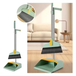 SET COMBINATO DI SCOPA + PALETTA CON DENTI 2 IN 1 CON MANICI IN ACCIAIO PER PULIZIA CASA