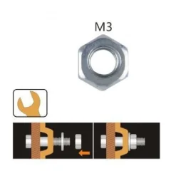 SET CONFEZIONE 39 GR. DADO DADI ESAGONALI BULLONI DIMENSIONE M3 FILETTATI 90849
