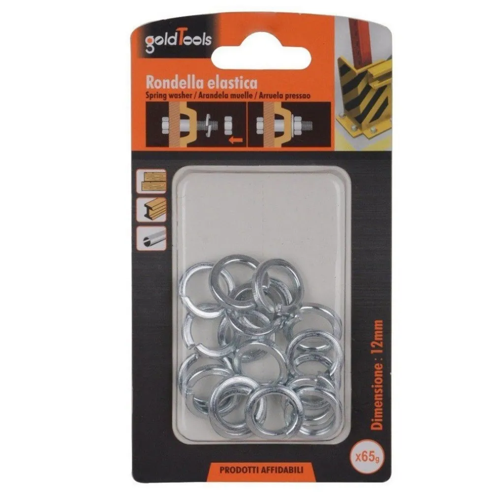 SET CONFEZIONE 65 GR. RONDELLE ELASTICHE IN ACCIAIO RONDELLA DIAMETRO 12MM 90838