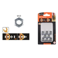 SET CONFEZIONE 76GR. DADO DADI ESAGONALI BULLONI DIMENSIONE M10 FILETTATI 90854