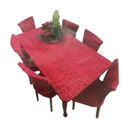 SET COPRITAVOLO E COPRISEDIA IN VELLUTO COPERTURA SCHIENALE SEDIA E TAVOLO X6