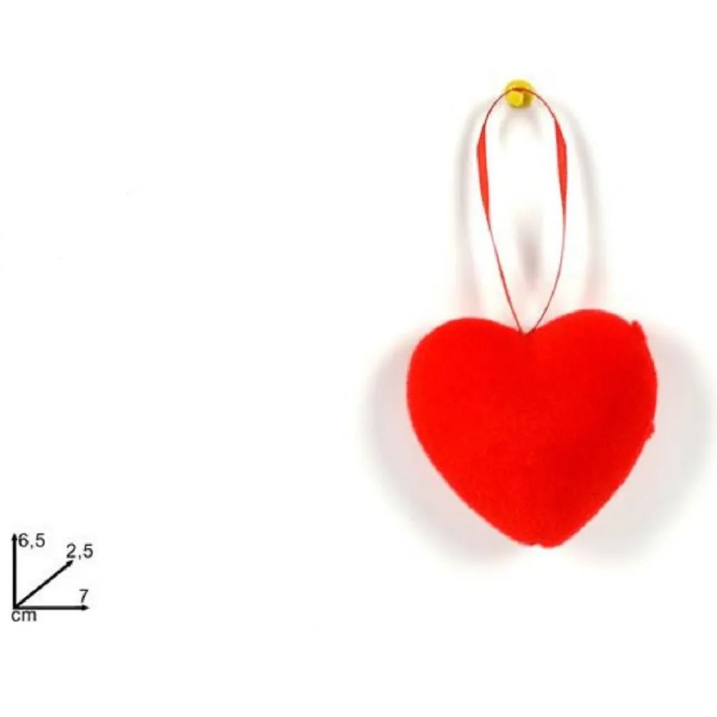 SET DA 6 PEZZI APPENDINI A CUORI CUORICINI DA 7 CM DECORAZIONI PER SAN VALENTINO