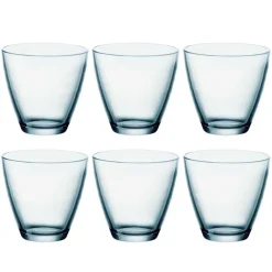 SET DA 6 PEZZI BICCHIERI IN VETRO BICCHIERE PER ACQUA VINO BIBITE BLU 26 CL