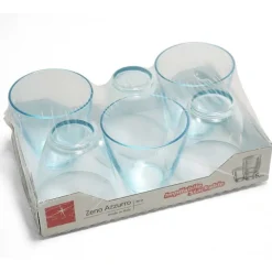 SET DA 6 PEZZI BICCHIERI IN VETRO BICCHIERE PER ACQUA VINO BIBITE BLU 26 CL