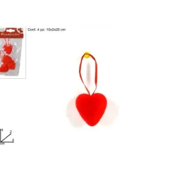 SET DA 12 PZ. APPENDINI CUORI CUORICINI 4CM 18A010-40K DECORAZIONI SAN VALENTINO