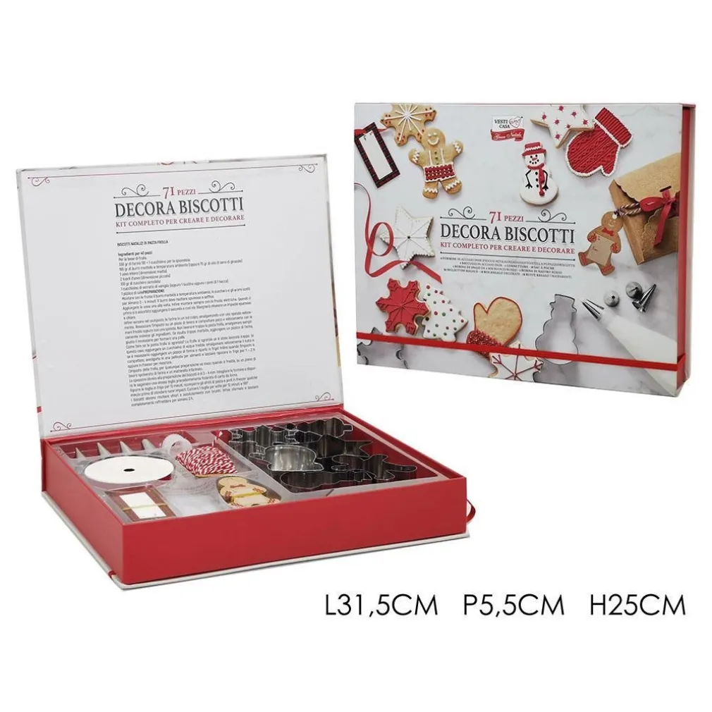 SET DECORA BISCOTTI A TEMA NATALIZI 71 PZ CUCINA DECORAZIONI ADDOBBI NATALE CASA DOLCI