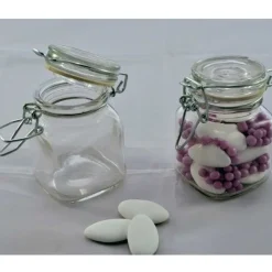 SET DI BARATTOLI PER BOMBONIERA IN VETRO PORTA CONFETTI CON CHIUSURA ERMETICA