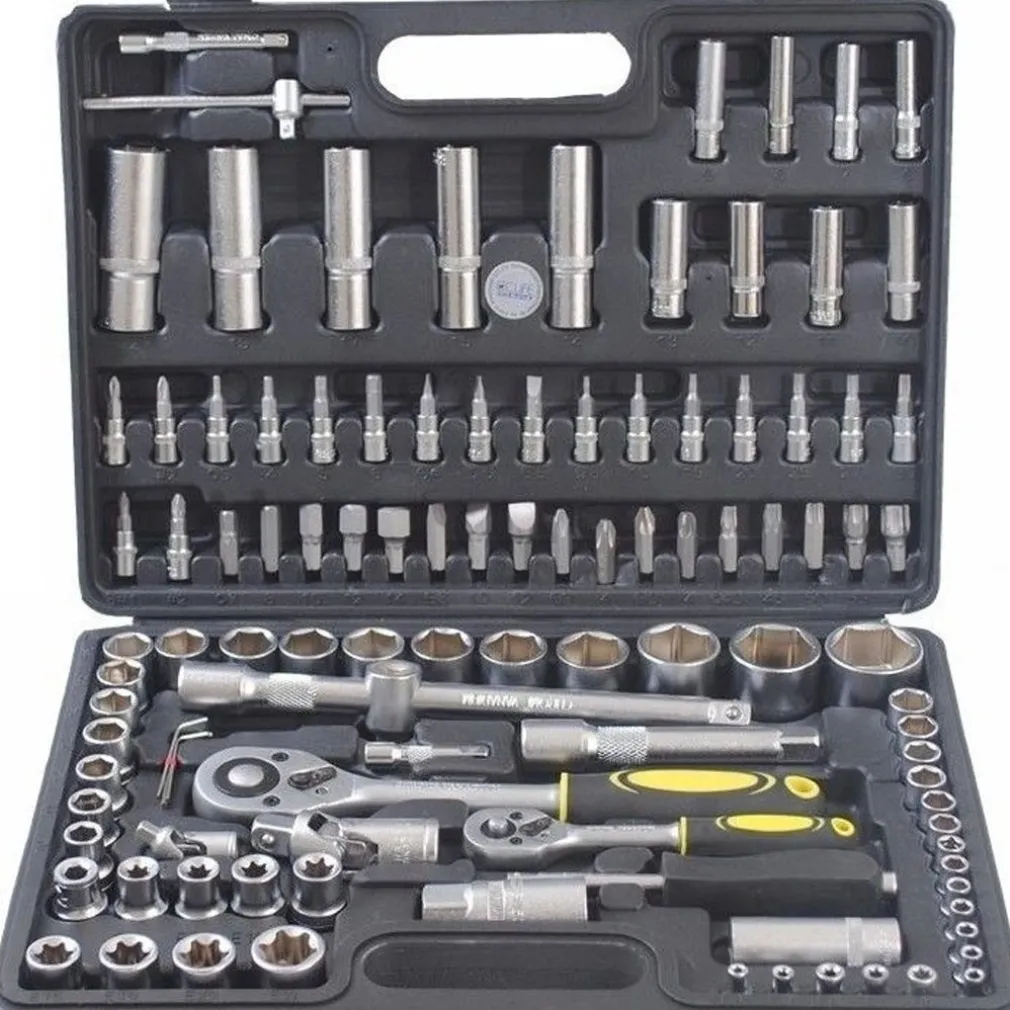 SET DI CHIAVI CASSETTA ATTREZZI CRICCHETTO BUSSOLE BOCCOLE INSERTI KIT DA 109PZ