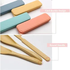 SET DI PORTAPOSATE DA VIAGGIO CON ASTUCCIO 2 PEZZI POSATE DA CAMPEGGIO PORTATILI