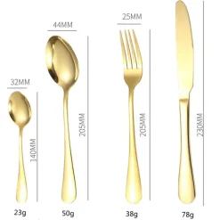 SET DI POSATE 24PZ IN ACCIAIO LUCIDATURA A SPECCHIO MULTIUSO CASA CUCINA SERVIZIO PER 6