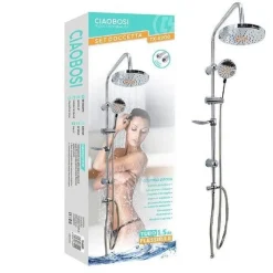 SET DOCCETTA BAGNO COLONNA DOCCIA SALISCENDI CROMATO RUBINETTO SOFFIONE TX-8200