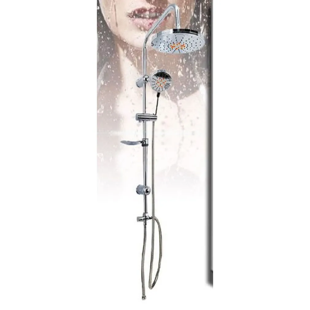 SET DOCCETTA BAGNO COLONNA DOCCIA SALISCENDI CROMATO RUBINETTO SOFFIONE TX-8200