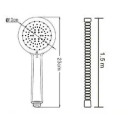 SET DOCCETTA SOFFIONE DOCCIA CON TUBO FLESSIBILE 1.5 METRI STAFFA BAGNO TX-9218