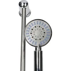 SET DOCCIA CON ASTA SALISCENDI SOFFIONE DOCCETTA 5 GETTI D'ACQUA TUBO FLESSIBILE DA 1,5MT