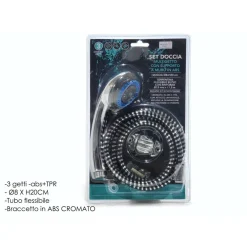 SET DOCCIA DOCCETTA MULTIGETTO 3 GETTI CON SUPPORTO MURO TUBO FLESSIBILE 1.5MT UNIVERSALE