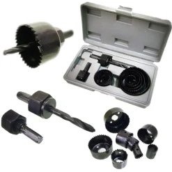 SET FRESE LEGNO A TAZZA KIT SEGHE FORA LEGNO PLASTICA 11 PZ ATTACCO PER TRAPANO