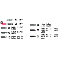 SET INSERTI BIT A 6 PUNTE TORX PER TRAPANO AVVITATORE CON CASSETTA IN PLASTICA