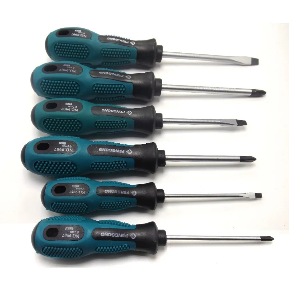 SET KIT 7 CACCIAVITI CACCIAVITE CON MANICO ERGONOMICO PUNTA A STELLA A TAGLIO