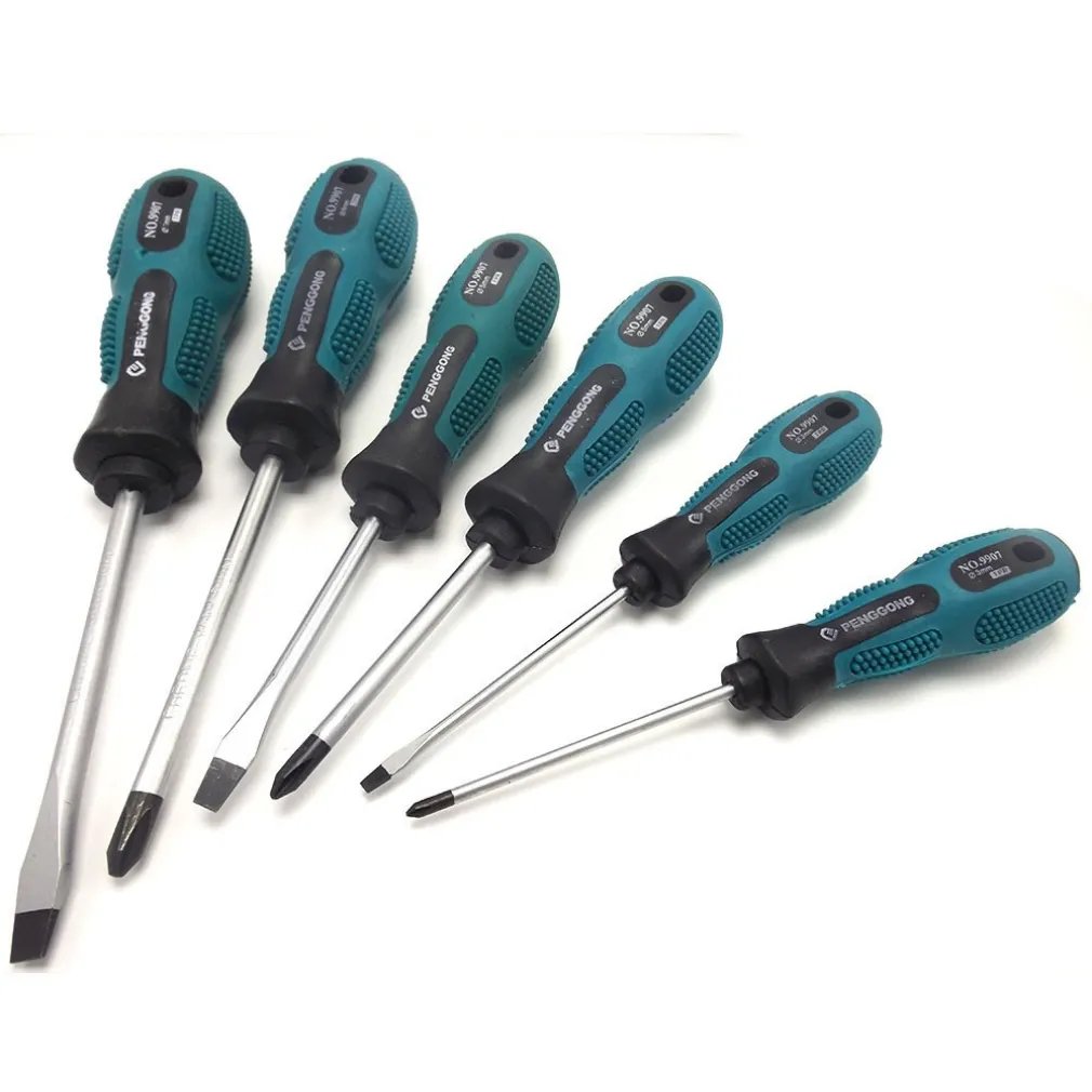 SET KIT 7 CACCIAVITI CACCIAVITE CON MANICO ERGONOMICO PUNTA A STELLA A TAGLIO