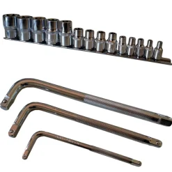 SET KIT 14 CHIAVI A BUSSOLA TORX MILLERIGHE 1/2"1/4"3/8" DA 4 A 24 MM 3 CHIAVI L