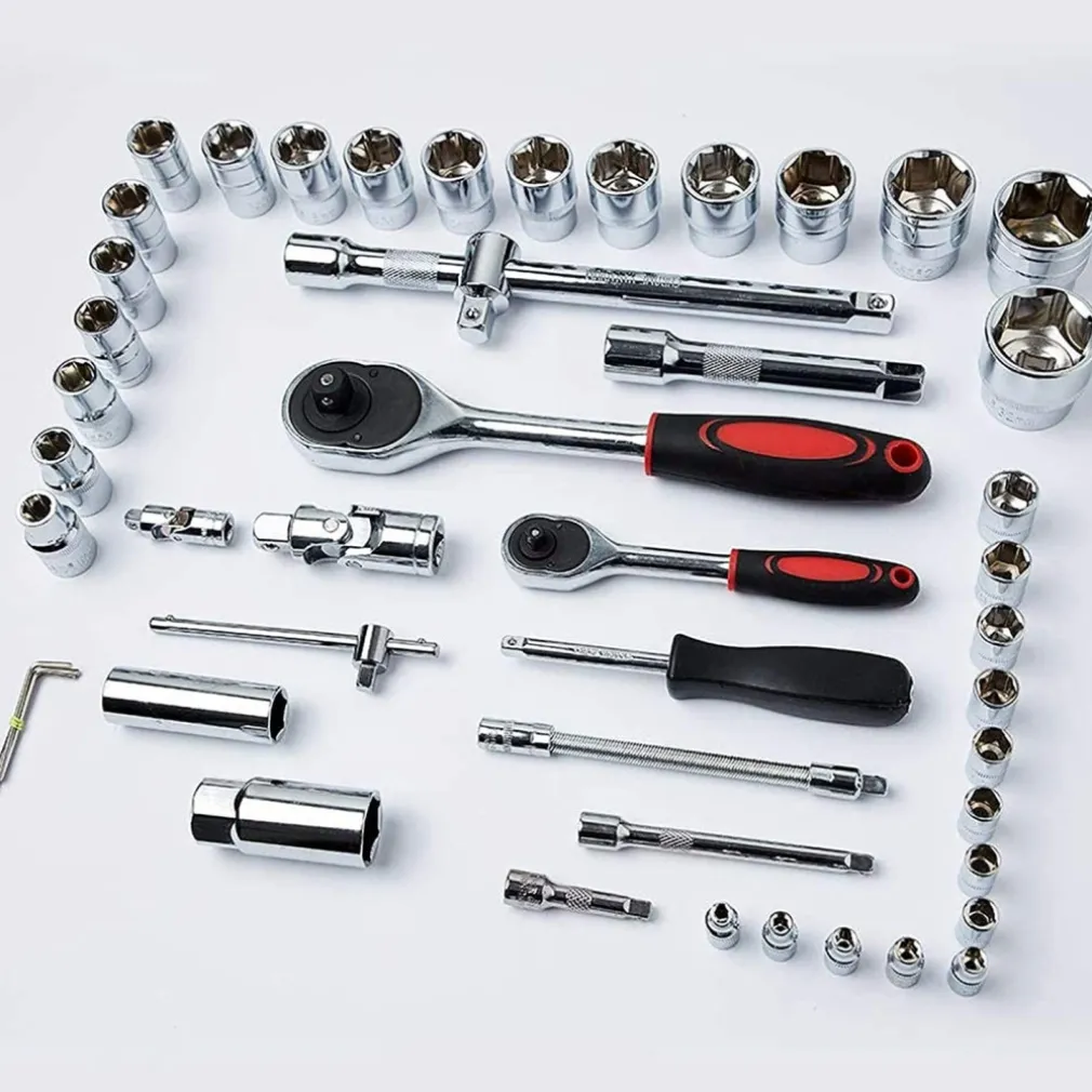 SET KIT 46 PEZZI CHIAVI A BUSSOLA CON CRICCHETTO 1/4" CACCIAVITE ESAGONALE TUBO