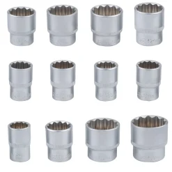 SET KIT 19 PZ CHIAVI A BUSSOLE TORX IN LEGA DA 8 A 32 MM ATTACCO 1/2" 1/4" 3/8"
