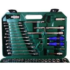 SET KIT UTENSILI 121 PZ BUSSOLE CHIAVE CHIAVI CRICCHETTO ATTREZZI 1/4