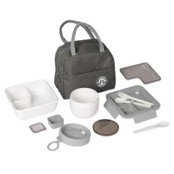 SET LUNCH BOX CON BORSA TERMICA CONTENITORI POSATE 6PZ PER PRANZO UFFICIO SCUOLA CAMPEGGI