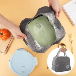SET LUNCH BOX CON BORSA TERMICA CONTENITORI POSATE 6PZ PER PRANZO UFFICIO SCUOLA CAMPEGGI