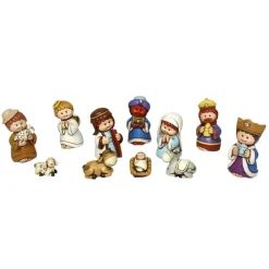 SET NATIVITA BAMBINI PER PRESEPE NATALE STATUINE PRESEPIO IN RESINA 7CM 11PZ
