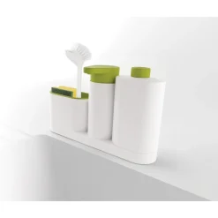 SET ORGANIZER PER LAVELLO DISPENSER DI SAPONE LIQUIDO + BOTTIGLIA + CONTENITORE