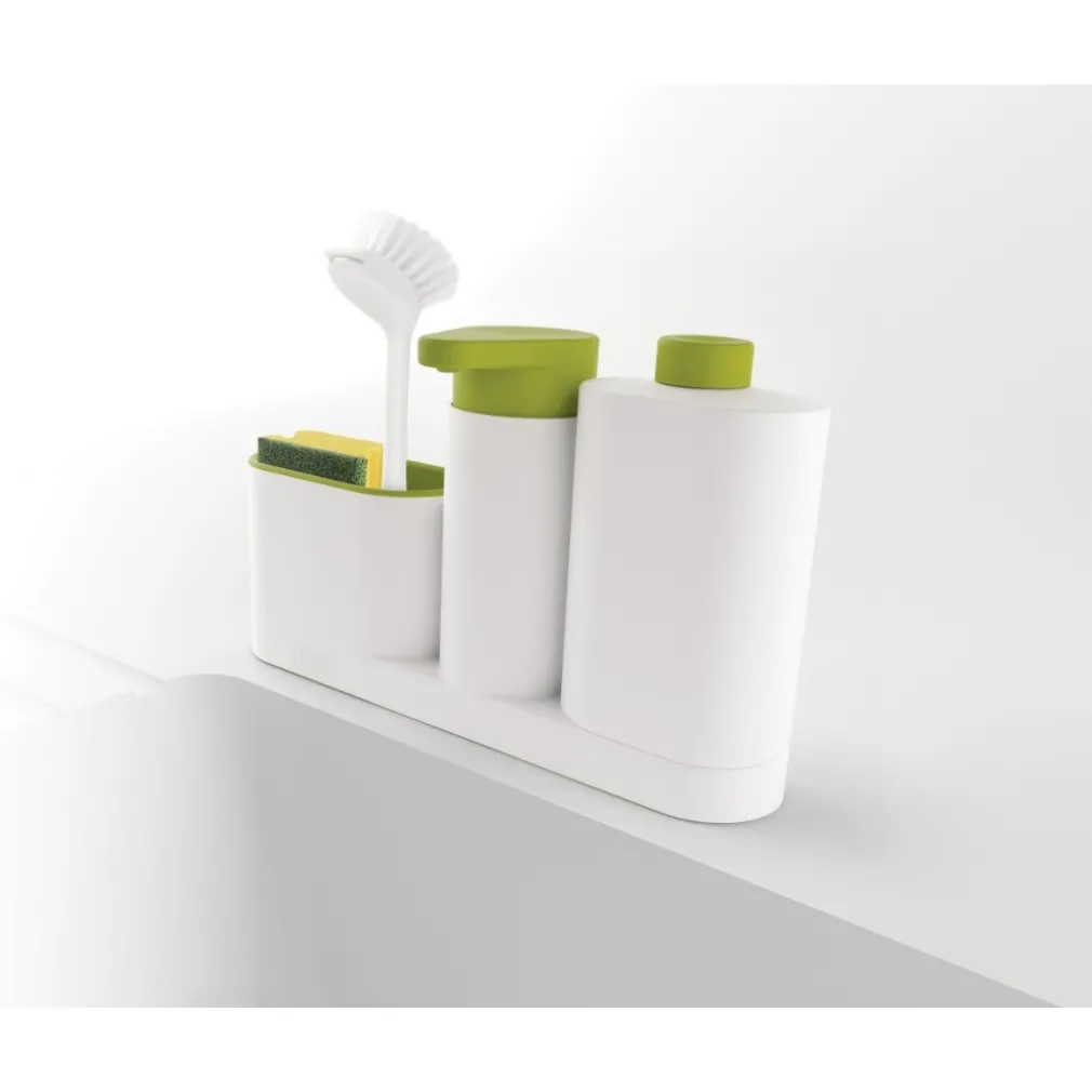SET ORGANIZER PER LAVELLO DISPENSER DI SAPONE LIQUIDO + BOTTIGLIA + CONTENITORE