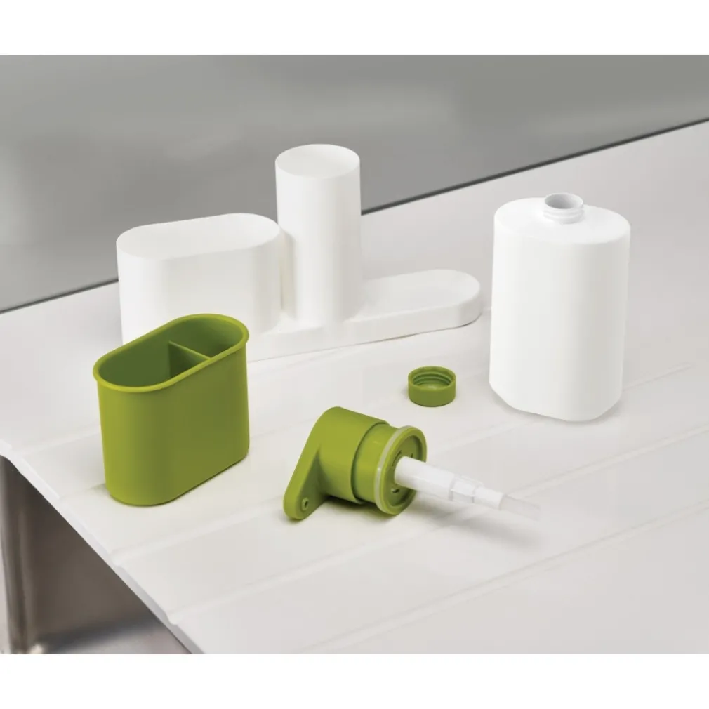 SET ORGANIZER PER LAVELLO DISPENSER DI SAPONE LIQUIDO + BOTTIGLIA + CONTENITORE