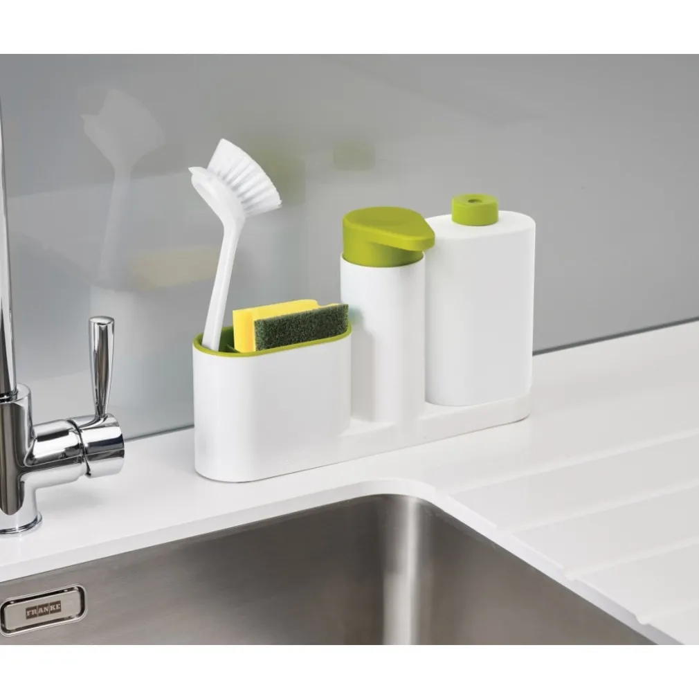 SET ORGANIZER PER LAVELLO DISPENSER DI SAPONE LIQUIDO + BOTTIGLIA + CONTENITORE