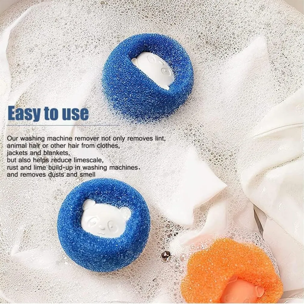 SET PALLINE CATTURA RIMUOVI RACCOGLI CAPELLI E PELI PER LAVATRICE RIUTILIZZABILE