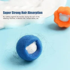 SET PALLINE CATTURA RIMUOVI RACCOGLI CAPELLI E PELI PER LAVATRICE RIUTILIZZABILE