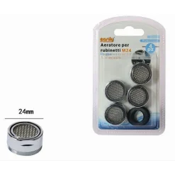 SET 4PEZZI AERATORE 24MM PER RUBINETTO M24 IN ABS FILTRO ACQUA GUARNIZIONI 59035